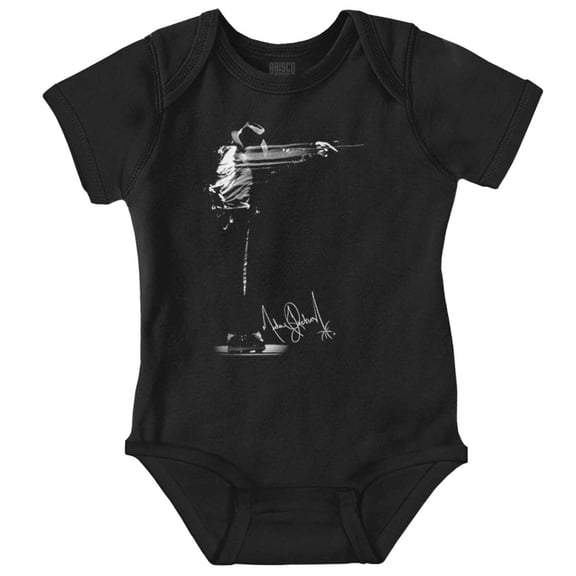 Michael Jackson Signature Autograph Gender Neutral Printed Baby Bodysuit Brisco Brands NB