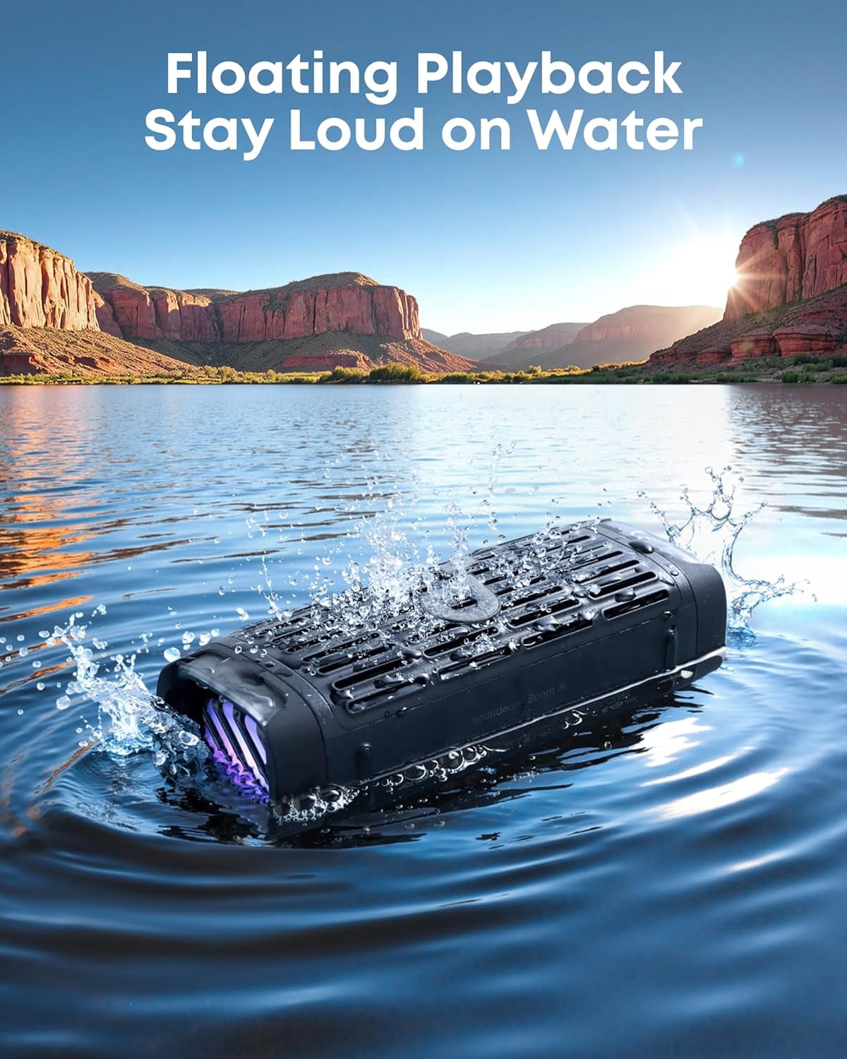 Soundcore Boom 3i by Anker, Rugged Outdoor Speaker, IP68 Waterproof, Floating Playback, Saltwater-Resistant, BassUp 2.0, 50W, Bluetooth 5.3, 16H Playtime, Tws, Kayak/Fishing/Camping