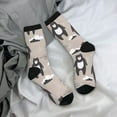 thumbnail image 5 of Qekee Cartoon Bear Brown Print Socks For Women Crew Socks Sporty Calf Socks Casual Socks Women, 5 of 6