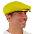 thumbnail image 2 of Flat Newsboy Traditional Golf Cap: 'Par 3' - Mens - Solid - Yellow - Microfiber, 2 of 4