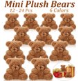 thumbnail image 2 of 12/24 Pcs Mini Plush Bears 4 Inch Small Bear Stuffed Animal Toys Tiny Fuzzy Bear Soft Bear Stuffed Doll for Christmas Birthday, 2 of 5
