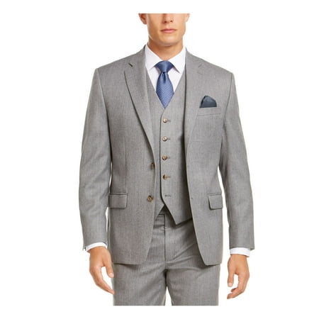 RALPH LAUREN Mens Gray Ultraflex Heather Classic Fit Wool Blend Suit Separate Blazer Jacket 44 SHORT