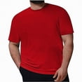 thumbnail image 2 of NOLDARES Mens T-Shirts Short Sleeve Crew Neck T Shirts for Man, Cotton Blend Running Athletic T-Shirts(Red,5XL), 2 of 5