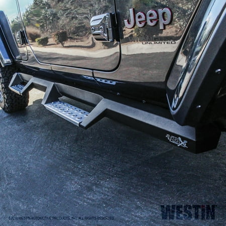 Westin Textured Black HDX Stainless Drop Nerf Step Bars Wrangler JL Unlimited 4dr 2018-2019