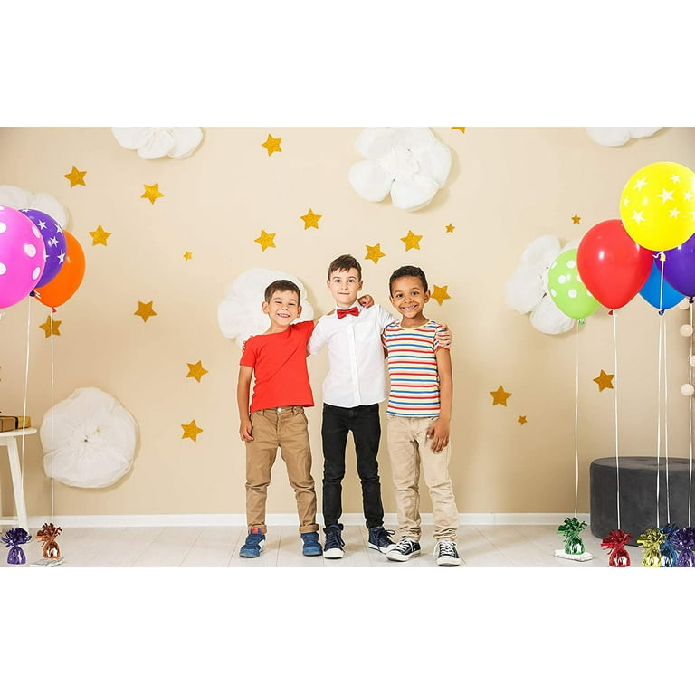Helium Tank with 50 Balloons and White Ribbon + 12 White Balloon Weights +  10 Flower Clips - Plus Balloon Tying Tool 
