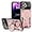 Pink, variant on for iPhone 13 Case with 360° Rotatable Invisible Ring Stand, Large Window Design Compatible with Magsafe, -Grade Protection Shockproof Phone Cover for Women Men, Black