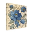 thumbnail image 2 of Silvia Vassileva 'Spring Lace Floral IV Dark Blue' Canvas Art, 2 of 3