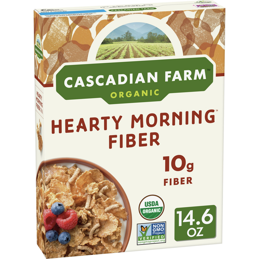 Cascadian Farm Organic Hearty Morning Fiber Cereal, 14.6 oz Walmart