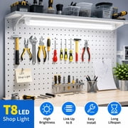 CNSUNWAY T8 2ft LED Shop Light Connectable, 28W 6000K 4200LM, D Shape 2 Pack