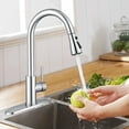 thumbnail image 2 of Senlesen Chrome Kitchen Faucet Sink Mixer Faucet Pull Down Sprayer Single Handle w/Cover, 2 of 17