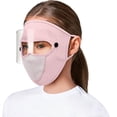 thumbnail image 2 of Helii Men Women Full Face Sun Mask with Detachable Goggles, UPF 50+ Breathable Mesh Face Shield UV Protection for Cycling Running Hiking, Anti Dust Wind Cover for Outdoor Sports Pink,One Size, 2 of 4