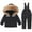 Black, variant on Girls 2 Piece Snowsuits Kids Hooded -Lined Waterproof Ski Suits Coveralls Winter