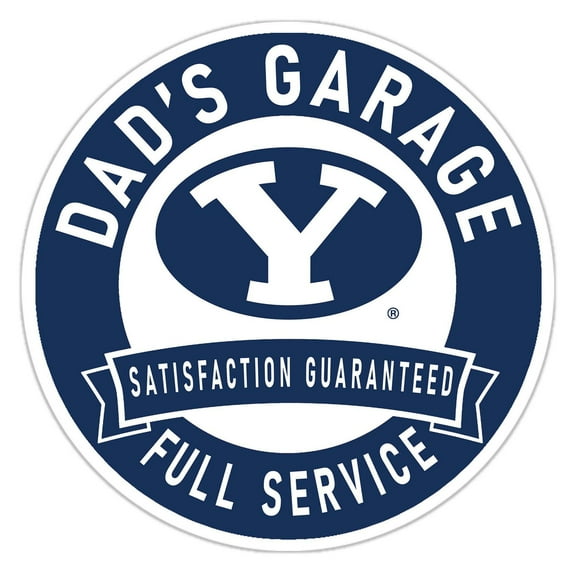 BYU Cougars 16" Dad's Garage Wood Sign