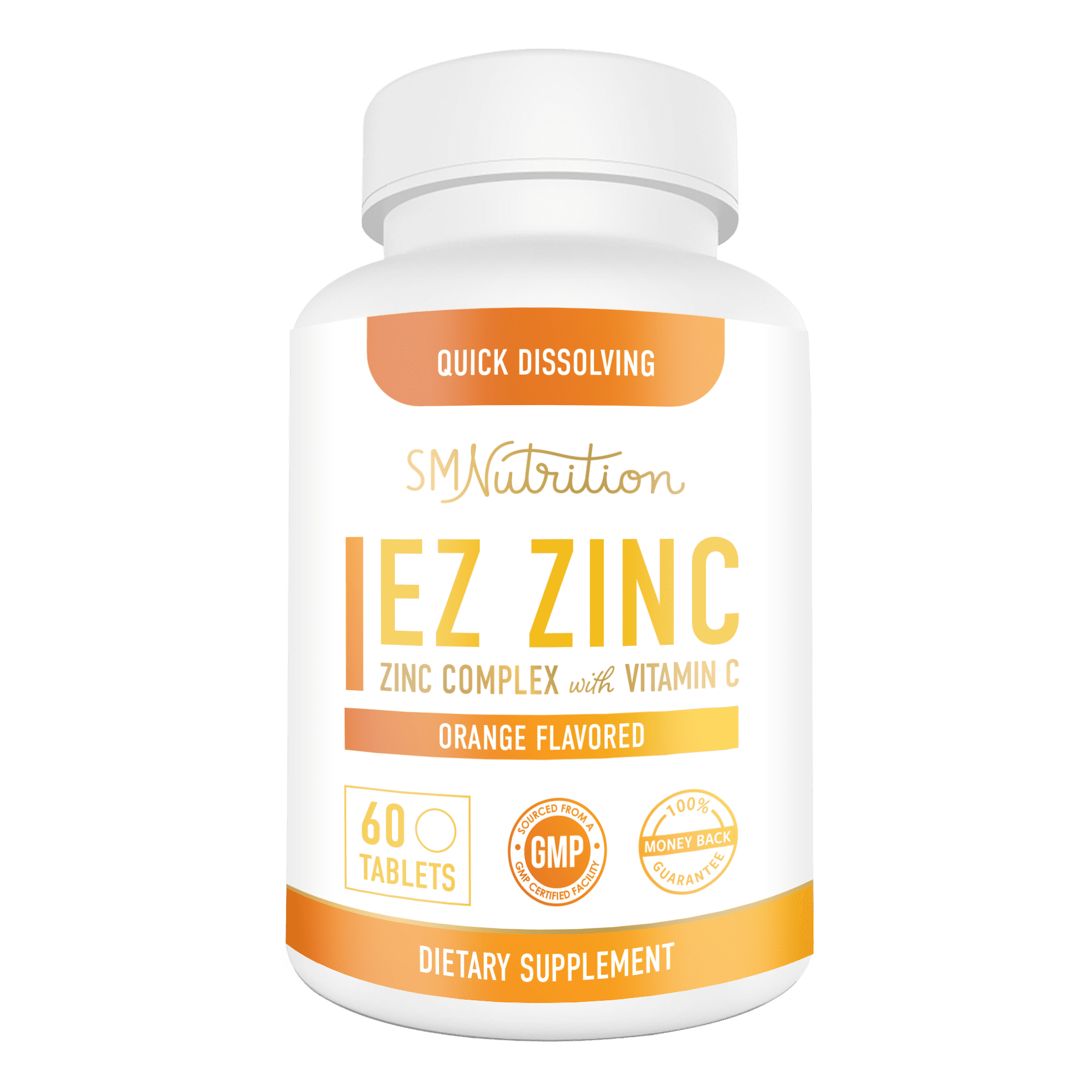 EZ Zinc Quick Dissolve Tablets PLUS Vitamin C 25mg of Zinc Per