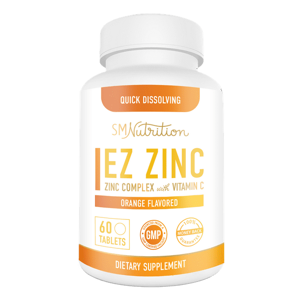 EZ Zinc Quick Dissolve Tablets PLUS Vitamin C 25mg of Zinc Per