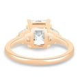 thumbnail image 6 of ESTE ORIGIN 4Ct Radiant Cut Moissanite Trilogy Ring with Trapezoid Accents in 10K Rose Gold for Women, 6 of 8