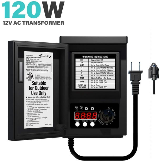 Malibu 120 Watt Low Voltage Transformer with Photocell Sensor Timer and