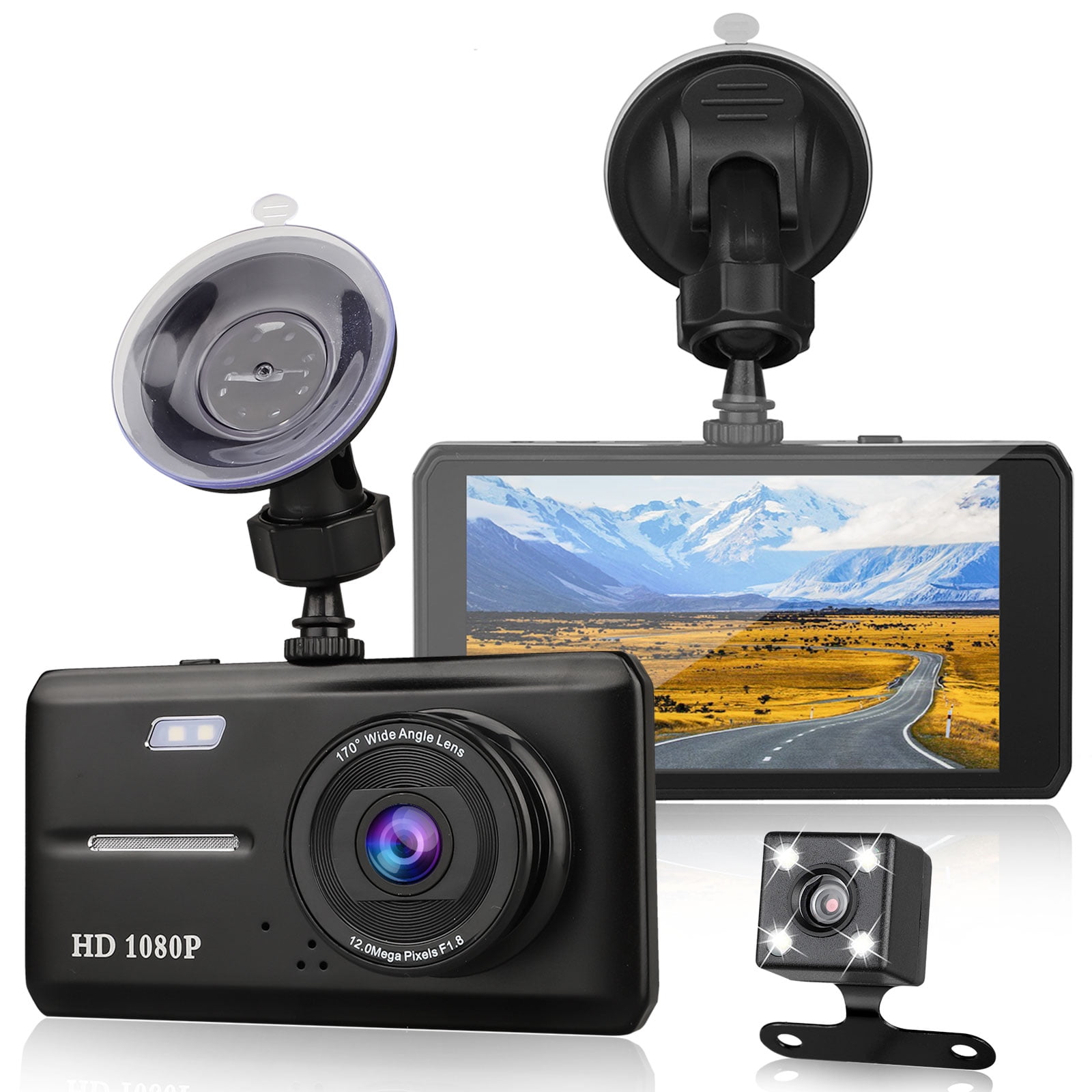 Dual Dash Cam Front and Rear, EEEkit 1080p HD Car DVR Dashboard Camera
