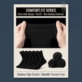 thumbnail image 4 of Lsupdaol 6 Pairs Non Binding Loose Fit Ankle Socks - Seamless Wide Thin Crew Socks with No Elastic Top for Men & Women, Plus, 4 of 6