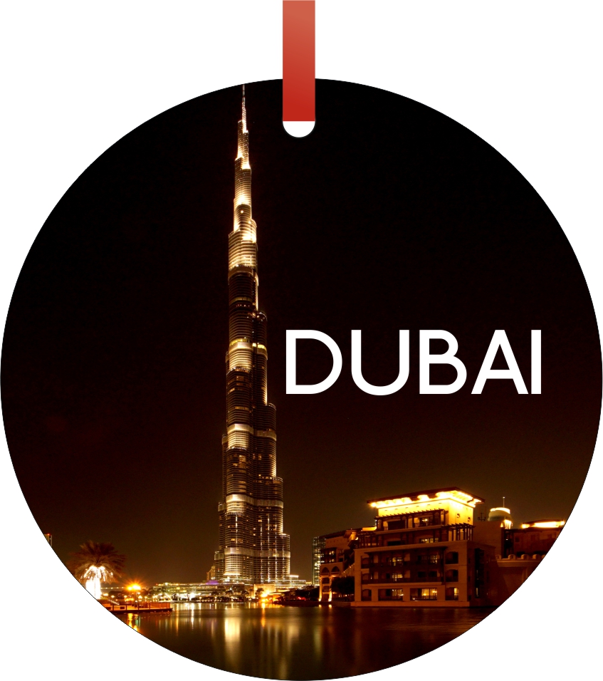 Christmas Ornaments Travel Dubai Burj Khalifa Scenic Ornament Christmas