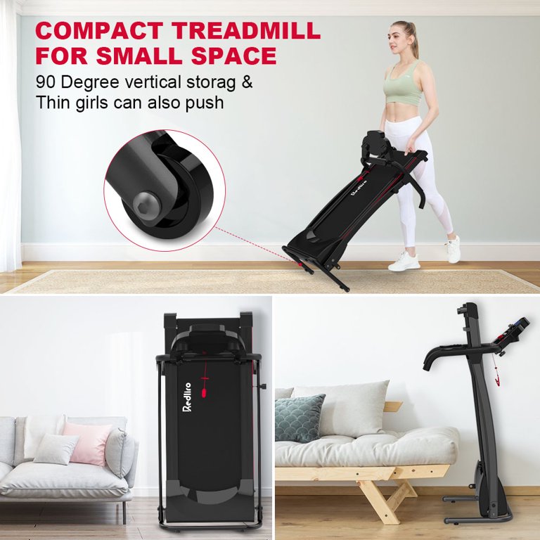 Redliro Portable Folding Treadmill for Home Gym Office Fitness Heater Rate  Sensor Electric Motorized Power Running Machine Space Saving, 220LBS -  Walmart.com