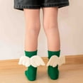 thumbnail image 4 of Kogui Knee High Socks Girls Uniform Little Girl Boy Knee High Cotton Socks Girls Long Crew Socks Kids Fuzzy Socks Size 5-15 (Green,5-15 Years), 4 of 4