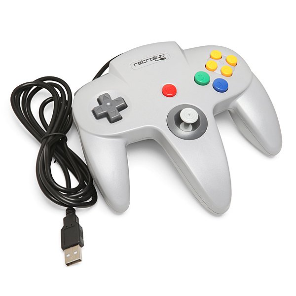 RetroLink N64 Style Wired USB Controller for PC & Mac Grey