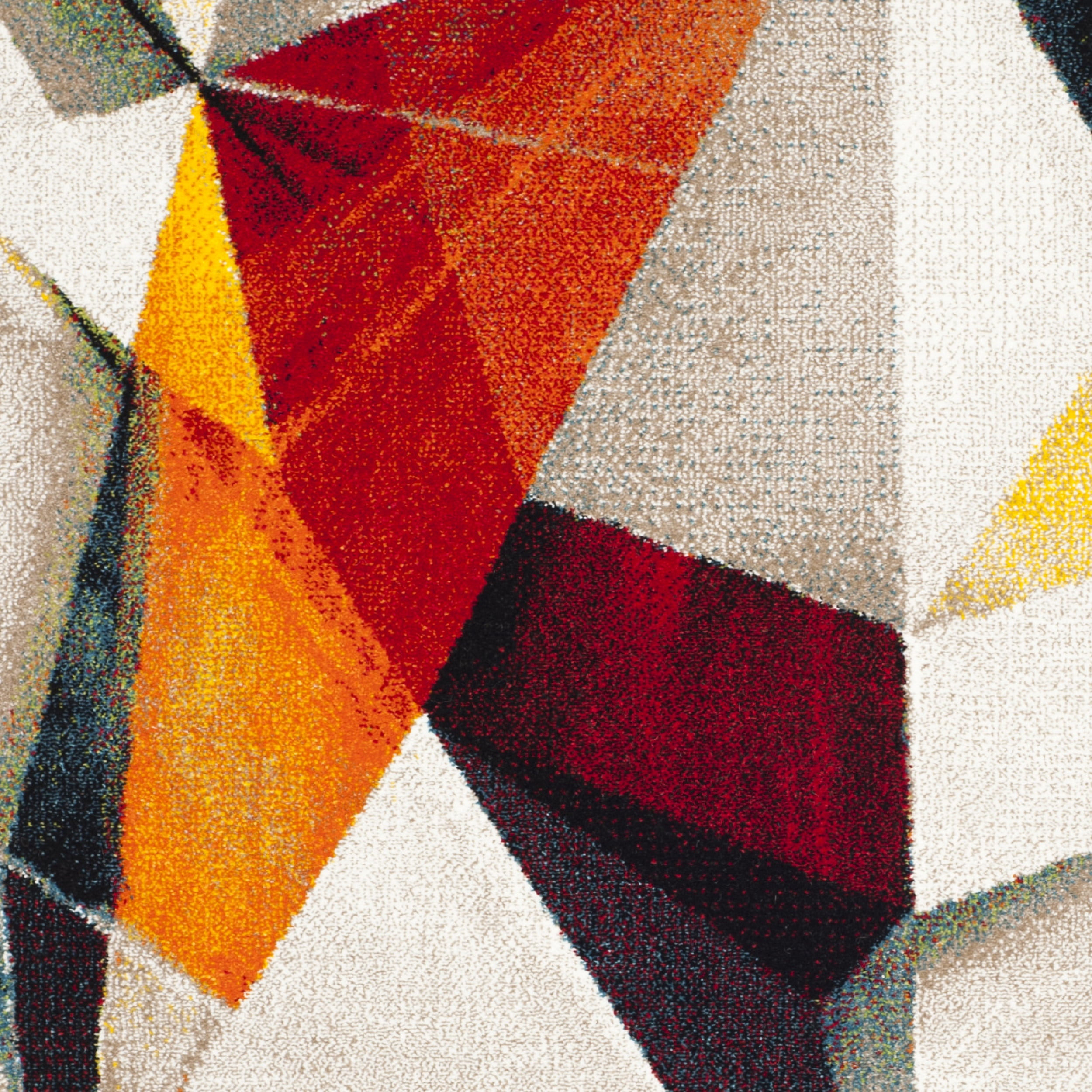SAFAVIEH Porcello Karenza Abstract Prism Area Rug, Light Grey/Orange, 2'7" x 5'