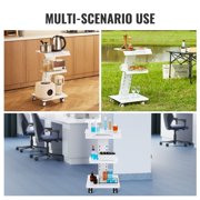 220 lbs Lab Trolley Rolling Lab Cart With Built-in Socket, 220 lbs Weight Capacity, Adjustable, 360° Swivel Casters, With A Built-in Socket, for home office apartment bedroom and small space use