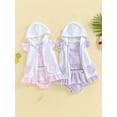 thumbnail image 3 of BemeyourBBs Toddler Baby Girl 3 Piece Swimsuit with Cover up Set Infant Bathing Suit Sleeveless Stripe Halter Top Bikini Bottom Coverups Set Summer Pool Beachwear, 3 of 9