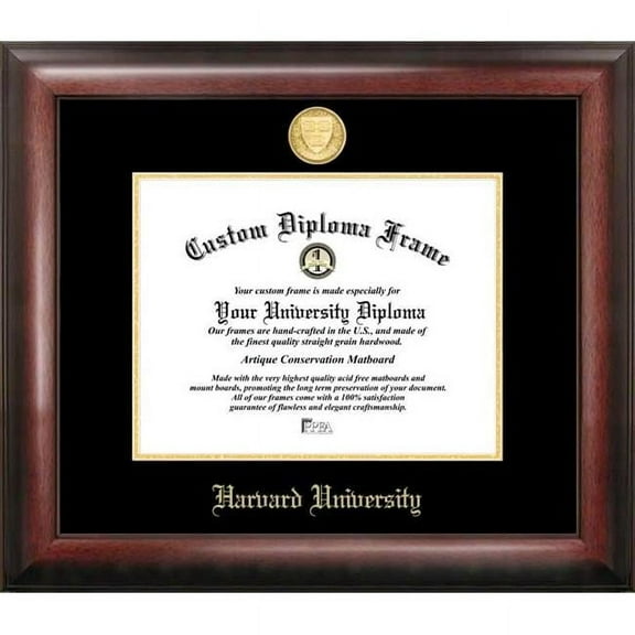 Harvard University  Gold Embossed Diploma Frame