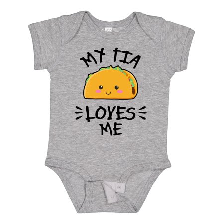 

Inktastic My Tia Loves Me with Taco Illustration Gift Baby Boy or Baby Girl Bodysuit