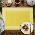 thumbnail image 2 of Placemats Set of 4, Yellow Linen Key Design Place Mats Geometric Back Print Tablemats Washable Placemat Table Decoration for Kitchen Table Dinner Party Home Decor Indoor Outdoor 13x19 Inch, 2 of 9