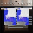 thumbnail image 2 of Blue Purple Gray Kitchen Towels Set of 4, Water Absorbent Dish Towel, Geometric Abstract Oil Painted Modern Decorative Hand Towels - Quick Drying Cloth for Cooking Baking, 18x28 Inch, 2 of 8
