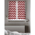 thumbnail image 5 of Red White Curtains 54 Inch Length, Sheer Curtains for Bedroom Living Room Window Modern Abstract Waves Water Ripple Striped Rod Pocket Voile Drapes Kitchen Curtains Small Half Window 52"x54" 2 Panels, 5 of 6