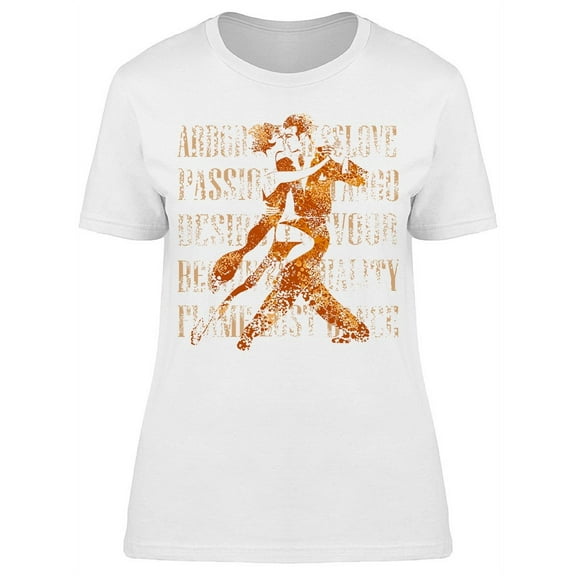 Tango Orange Silhouette Couple T-Shirt Women -Image by Shutterstock, Female 3X-Large