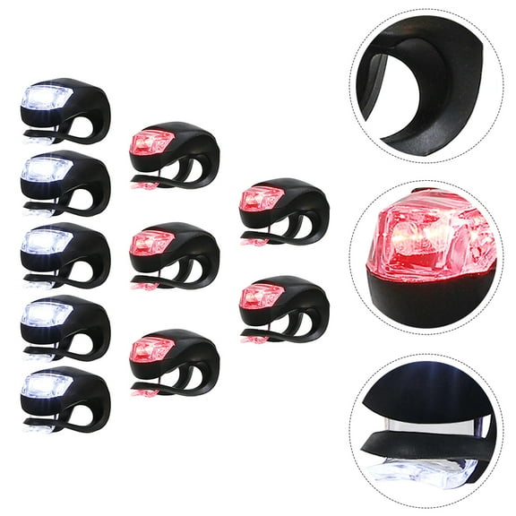 10pcs Bike Warning Light Safety Light Outdoor Bike Tail Lights Bike Accessories