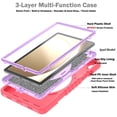thumbnail image 3 of Shockproof Protective Case for Samsung Galaxy Tab A11+/ A11 Plus 11" 2026(SM-X230/X236), Rugged Heavy Duty Cover with 360° Rotating Kickstand, Adjustable Shoulder Strap,Pink, 3 of 8