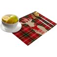 thumbnail image 2 of Christmas Reindeer Placemats Set of 6 for Dining Table, Christmas Elk with Scarf Red Green Buffalo Plaid Durable Washable Non-Slip Heat Insulation Place Mats for Christmas Parties BBQ Winter Holidays, 2 of 6