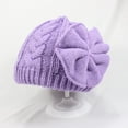 thumbnail image 6 of Generic Children's Beach Hats Baby Winter Warm Bow Knitted Woolen Hat Cotton Lining Baby Girls Cute Hat Baby Winter Hat Baby Hat Baby Boy Beanie Baby Girl Beanie(,Purple), 6 of 7