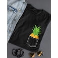 thumbnail image 3 of Pineapple Pocket Fruit Gift Women Black T-Shirt, Female Small, 3 of 4