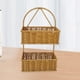 thumbnail image 1 of Cesta montada en la pared de ratán de imitación, cesta colgante tejida para jardinera, organizadores, cesta de pared tejida para accesorios de Patio Cuadrado 2 capas, 1 of 8