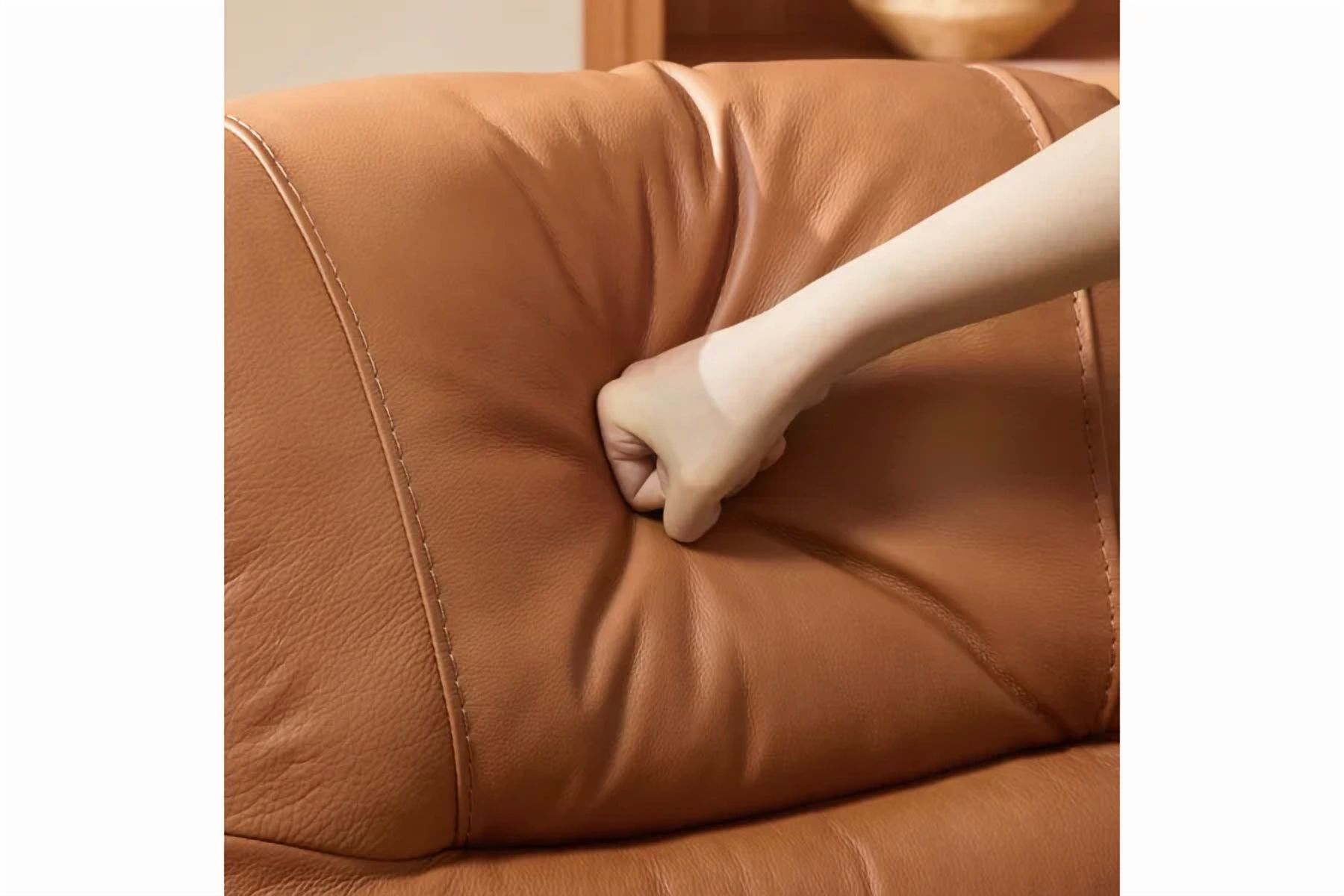 Spruce & Spring Premium Genuine Leather Swivel Gliding Power Recliner 1 Piece Indoor Use Brown Fabric