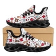 thumbnail image 1 of Zapatos de enfermera para mujer, planos transpirables de verano con cordones, de lona azul con estampado de herramientas médicas, para regalo., 1 of 6