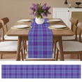 thumbnail image 6 of Buffalo Plaid Table Runner 90 Inches Long,Purple Blue Farmhouse Gingham Striped Cotton Linen Table Runners Dresser Scarves,Fabric Tabletop Scarf Furniture Cover for Home Dinner Party 13"x90", 6 of 9