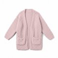 thumbnail image 6 of GiLiling Girls Cardigan Open Front Popcorn Knit Long Sleeve Sweaters Coat Fuzzy Knit Outwear with Pockets Warm Winter Cardigans (Pink, 5-6 Years), 6 of 6