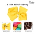 thumbnail image 4 of Large 8 Inch Grosgrain Ribbon Hair Bow with Ponytail (Royal Blue), 4 of 5