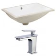 thumbnail image 1 of 18.25-in. W CUPC Rectangle Bathroom Undermount Sink Set In White - Chrome Hardware AI-22889, 1 of 8