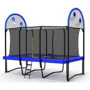 Zupapa 1500LBS Weight Capacity Rectangle Trampoline Basketball Hoop 10x17FT 9X15FT 8X14FT Outdoor Square Gymnastics Trampolines for Kids Adults