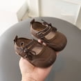 thumbnail image 2 of Gpaecead Baby Girls Bow Mary Jane Flats Soft Sole Non Slip Faux Leather Princess Dress Shoes For Toddler First Walker, Brown, 2 of 8